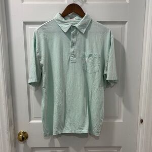 Johnnie-O Original 4 Button Polo Shirt Size Medium Mint Green 100% Cotton Golf